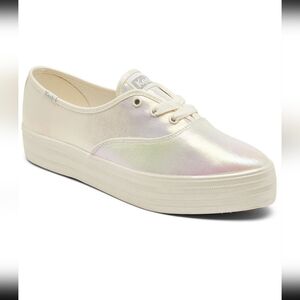 Keds Women's Point Canvas Iridescent Platform Sneakers Size 9M - Worn Only Once